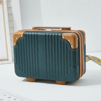 Vente en gros Offre Spéciale 14 pouces unisexe voyage trousse de maquillage mignon Portable valise à main fermeture à glissière ABS logo personnalisé hommes femmes