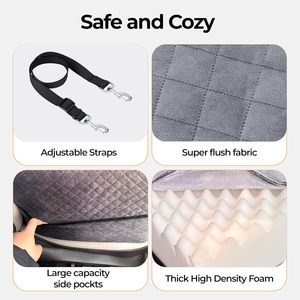Waterproof Quilted Dog Car Seat With Adjustable Safety Strap Washable Anti Scratch Pet Car Seat Non Slip <b>Back</b> Seat for Travel - Product Image 3