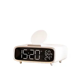 Professional production Wireless Charger time display with speaker night light for bedroom Bedside Lamp