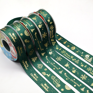 에코 친화적 인 새틴 리본 1.5 인치 그로스 그레인 리본 인쇄 38 mm 크리스마스 리본 로고가있는 나무, 장식 - Product Image 5