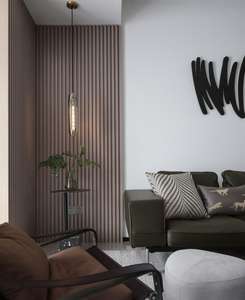 Revêtements muraux intérieurs décoratifs en PVC Lambrin, revêtements muraux en <span class=keywords><strong>bois</strong></span>, panneau mural en <span class=keywords><strong>bois</strong></span>, <span class=keywords><strong>tasseau</strong></span> mural en <span class=keywords><strong>bois</strong></span>, panneau mural en WPC, panneau mural cannelé - Product Image 5