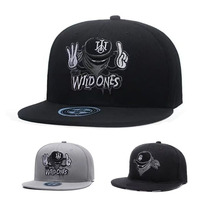 Gorra de Béisbol Personalizable con Logotipo, 6 Paneles, Estilo Hip Hop Urbano, Color Gris, Bordado 3D, Visera Plana, Cierre a Presión