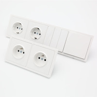 Prises murales modulaires BENDI C5 Gold PC Panel, norme européenne, interrupteurs Schuko allemands, 1/2/3 gangs, 16A 250V, IP20, certifiées CE