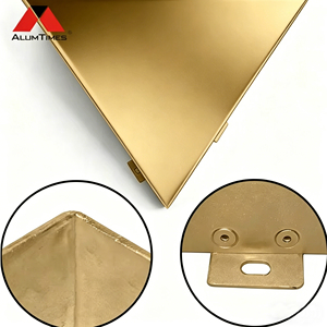 แผ่นตกแต่งผนังภายนอกอาคารอะลูมิเนียมฉลุลายด้วยเลเซอร์สำหรับบ้าน  แผงโลหะสีทองแบบเจาะรูสำหรับกันลม - Product Image 4