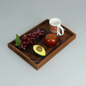 Gỗ phục vụ khay với xử lý làm tổ khay đa năng-cho bữa ăn sáng, Bàn Cà Phê/Butler ánh sáng & mạnh mẽ khay gỗ & công cụ - Product Image 3