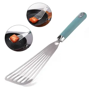 Kitchen Tool Large Multi-Purpose Stainless Steel Little Steak Fish Slotted Turner With Tpr Handle