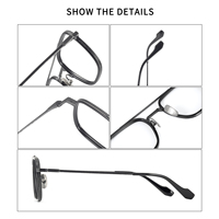 GMS637 En stock – Lunettes de style pilote classique à double pont en titane avec monture frontale en acétate et branches confortables pour usage quotidien