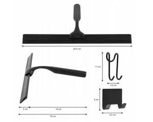 Limpiacristales para <span class=keywords><strong>Ducha</strong></span> con Cuchilla de Limpieza y Gancho para Colgar, para Baño, Ventanas, Vidrio y Automóviles, Venta al por Mayor de Fábrica - Product Image 2
