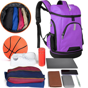 Free sample Sports Shoe Bags for Basketball with a Nylon Lining Zipper and Customized Logo Gym Drawstring <b>Backpack</b> with Pockets - Product Image 5
