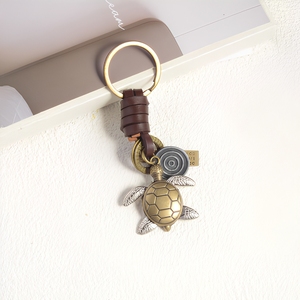 Vintage Antique Zinc Alloy Mixed Animal Vehicle Charms Anti-tarnish Handmade Braided Cowhide Leather <strong>Keychain</strong> Car Motorcycle - Product Image 1