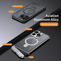 Pour iphone 16promax Aromathérapie Téléphone Cas 15promax En Alliage D'aluminium Cas 15 magnétique Titulaire Cas Sans Lunette