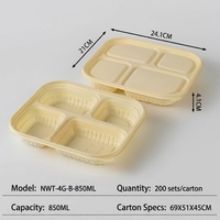 Contenants alimentaires compostables en PP sur mesure, de qualité alimentaire, jetables, boîte bento à emporter, micro-ondables, écologiques, biodégradables
