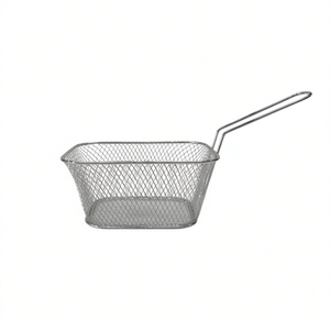 Cesta para Freír de Acero Inoxidable 11x7x23 cm - Fácil de Limpiar, Solo Lavado a Mano, Mango de Metal, Juego de Utensilios de Cocina ZAA - Product Image 1