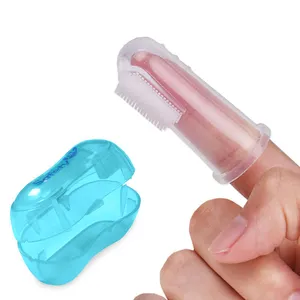 Hot selling wholesale baby silicone toothbrush fashion trend finger toothbrush for baby clear massage soft baby toothbrush