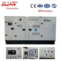 Groupe électrogène Perkins 1106A, moteur de 200 KVA 160 KW, triphasé, 200KW 50HZ avec ATS