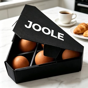 Cartón para Huevos Triangular con Logotipo Personalizado, Caja <span class=keywords><strong>de</strong></span> Papel Reciclable para 6 Huevos, Contenedor <span class=keywords><strong>de</strong></span> Almacenamiento Ecológico para Granjas y Comercios - Product Image 3