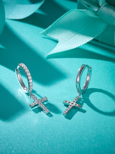 <span class=keywords><strong>Orecchini</strong></span> all'ingrosso S925 in <span class=keywords><strong>argento</strong></span> Sterling lusso Moissanite gemma da donna <span class=keywords><strong>orecchini</strong></span> rotondi - Product Image 4