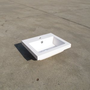 <span class=keywords><strong>Lavabo</strong></span> de Superficie Sólida de Diseño Moderno y Sencillo, Piedra Artificial de Resina, para Uso en Baños de Hotel - Product Image 2