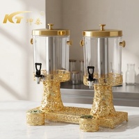 Luxe grensoverschrijdende vergulde koelkast voor sap, dranken, buffet, thee, fruitthee.