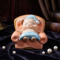 Figurines d'animaux en résine écologiques peintes à la main Roogo à bas prix, design confortable et décontracté, mini figurines pour cadeau