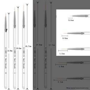 Pinceau professionnel en nylon souple pour nail art et peinture BJD, manche en cristal avec brosse de précision en cuivre pour artistes - Product Image 4