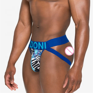 Slip da <span class=keywords><strong>Uomo</strong></span> di Alta Qualità in Cotone Supima con Stampa Digitale Sexy, Jockstrap Intimo Maschile - Product Image 1