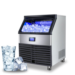 Commercial Stainless Steel Automatic <b>Ice</b> <b>Maker</b>: 80-130kg Large-Capacity Cube Machine Commercial <b>Ice</b> Block Making Machine - Product Image 1