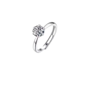 Anillo de diamante de moissanita de plata S925 para mujer y hombre, fábrica al por mayor, modelos de joyería simulada, suministro en vivo - Product Image 1