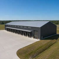 Entrepôt en structure métallique durable à construction rapide, atelier métallique préfabriqué résistant aux intempéries, bâtiment de stockage facile à extensible