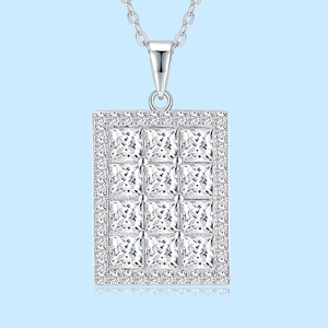 قلادة من الفضة الإسترلينية للبيع بالجملة ، مجوهرات فاخرة أنيقة محظوظة مثلجة من vs Moissanite قلادة فاخرة للنساء - Product Image 2