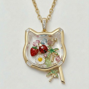 Collier pendentif <span class=keywords><strong>en</strong></span> résine <span class=keywords><strong>en</strong></span> forme de renard, best-seller transfrontalier, avec chaîne <span class=keywords><strong>en</strong></span> bambou électroplaquée cuivre, design ouvert, mignon et original - Product Image 3
