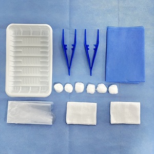 Kits de pansement stériles jetables certifiés CE pour dialyse, ensembles universels de soins des plaies, plateau à cinq composants, EO - Product Image 2