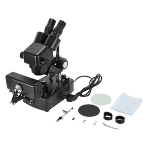 ASZ-ZT5 <span class=keywords><strong>Zoom</strong></span> <span class=keywords><strong>10X</strong></span>-<span class=keywords><strong>40X</strong></span> Trinoculaire Stéréo Microscope LED pour Bijoux Gemological Dark Field Examen Diamant Pierres Précieuses Analyse - Product Image 6
