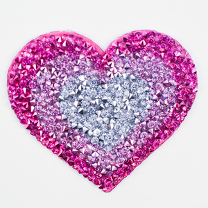 Vente en gros de pasties pour femmes, autocollants de poitrine en cristal en forme de cœur, strass, sexy, personnalisés, réutilisables, fins, cache-tétons, couleur dégradée - Product Image 2