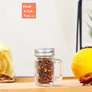 Small 35ml 40ml 60ml 120ml Clear Mini <strong>Mason</strong> <strong>Jar</strong> Mugs <strong>with</strong> <strong>Handle</strong> Glass Beverage <strong>Jars</strong> - Product Image 6
