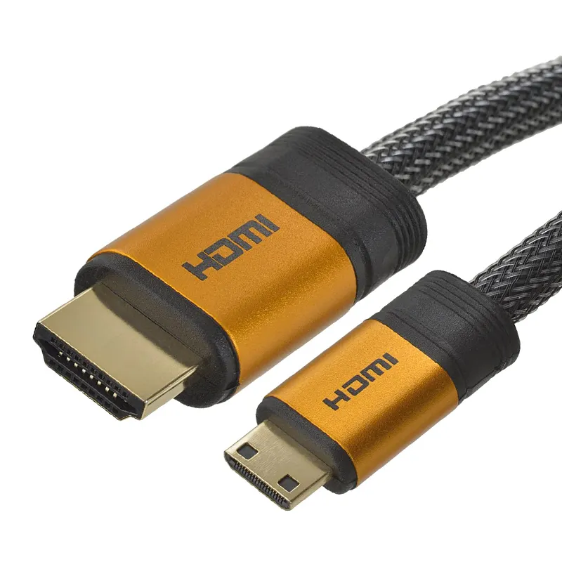 High speed Gold Plated Mini HDMI To Standard HDMI Cable 1.4 Version 1080P 3D For Camera 1M 2M 3M 5M 10M