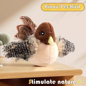 Şarj Edilebilir Elektrikli Simülasyon Kuş İnteraktif Evcil Hayvan Peluş Yıkanabilir Dolgulu Oyuncaklar Kedi Köpek için - Product Image 2