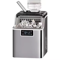 Machine à glaçons en acier inoxydable avec réservoir d'eau de 4 L, glaçons en cubes, automatique, électrique, commande tactile, pour la maison