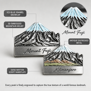 Aimant de réfrigérateur en métal en alliage de zinc, paysage de montagne en relief 3D, sommet peint à l'émail, souvenir touristique, commande en gros, présentoir de vente au détail - Product Image 2