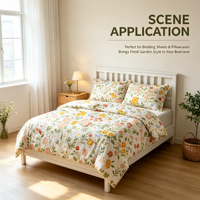 Tissu imprimé dispersé 100 % polyester à motifs floraux pour la literie et la décoration intérieure – Vente en gros