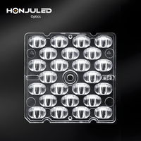 Lentille optique LED PC de qualité industrielle HONJU, résistante aux intempéries IP65, transmission >90%, garantie 2 ans, pour extérieur