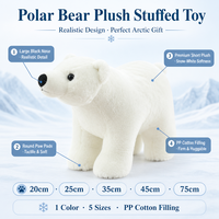 Peluche Ours Polaire Super Doux Personnalisé en Gros, Jouet en Peluche Mignon, Coussin Anti-Stress en Coton PP, Cadeau de Fête CUIMORAH