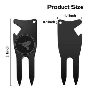 Outil de réparation de divots de golf 4-en-1 en alliage de zinc durable avec logo personnalisé, marqueur de balle magnétique et outil de nettoyage de club - Product Image 5