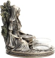 Nordique Celtique Deesse Porte-Bougie Resine Peinte Main Sculpture Aromatherapie Bougie Chauffe-Plat Deco Table Salon Cadeau