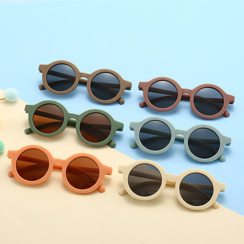 Wholesale Girls Boy Sunglasses Children Sun Glasses Baby Summer Glasses  Custom Logo Round Kids Sunglasses