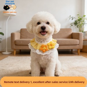 Pañuelo de cuello transpirable con borde de encaje de mohair para gatos y perros, babero de verano, toalla para la saliva para perros pequeños, Bichón Frisé, regalos para fiestas de mascotas - Product Image 3