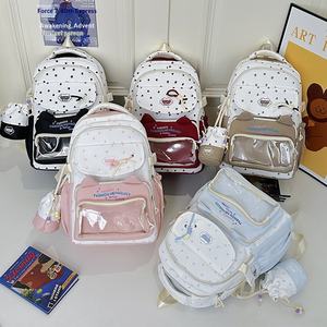 Nouveau sac à dos scolaire pour filles, collégiennes, lycéennes et étudiantes, design mignon et adorable, en nylon respirant et durable, avec des étoiles - Product Image 3