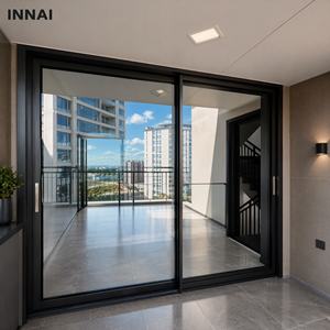 Puerta Corredera <span class=keywords><strong>de</strong></span> Vidrio <span class=keywords><strong>de</strong></span> Aluminio Moderna, Panorámica <span class=keywords><strong>de</strong></span> Piso a Techo, con Aislamiento Térmico, Marco Delgado, para Patio o Balcón, Vidrio Templado - Product Image 4
