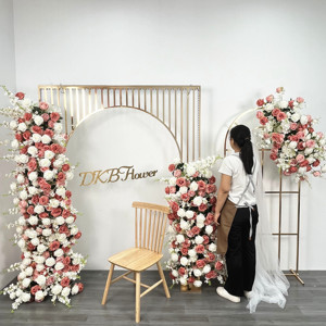 Arche de fleurs en plastique multicolore avec motif de diamant rond pour décoration d'entrée de mariage, emballage de boîte à usage domestique - Product Image 4