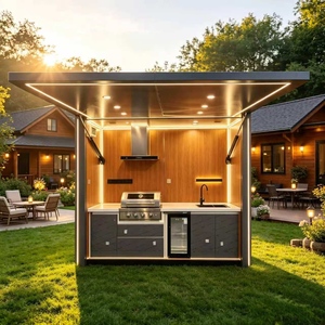 Pérgola Moderna de Acero con Estructura Rectangular, Gazebo para Cocina, Patio Exterior, Jardín, Toldo, 1 Año de Garantía, Terraza de Villa - Product Image 1